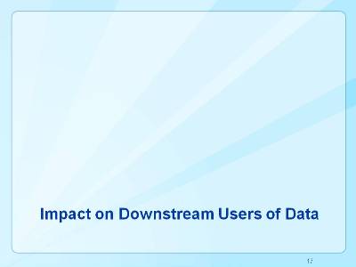 Impact on Downstream Users of Data 