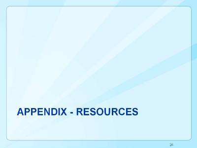 APPENDIX - RESOURCES